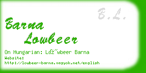 barna lowbeer business card